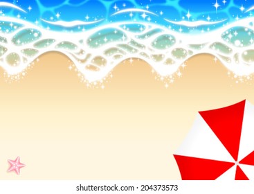 Wave of water on sandy beach