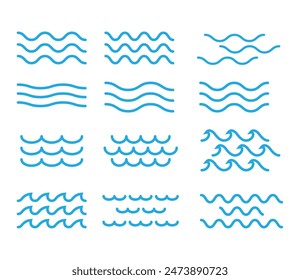 wave water outline concept vector illustration