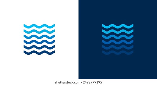 Wave water pattern line icon logo background vector wavy undulate logo