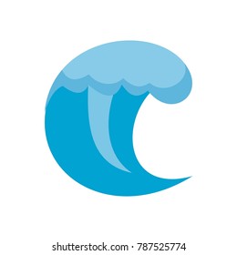 Wave water scene icon. Flat illustration of wave water scene vector icon isolated on white background
