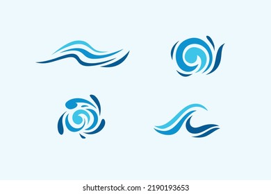 Wave water sea design logo. Vector illustration. Simple element. 