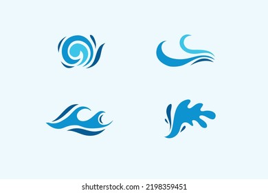 Logo del diseño del agua oleada. Ilustración vectorial. Elemento simple. 