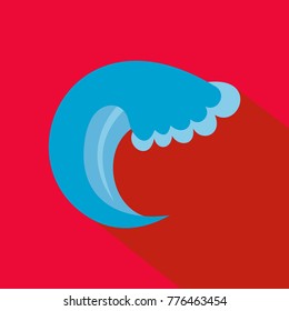 Wave water summer icon. Flat illustration of wave water summer vector icon for web