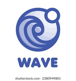 wave water sun filled outline logo