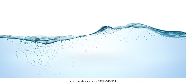 wave water surface with bubbles. vector illustration