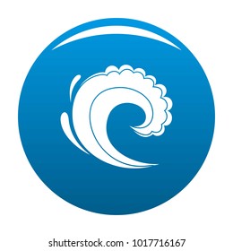 Wave water surfing icon vector blue circle isolated on white background 