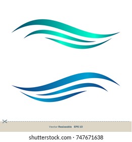 Wave Water Swoosh Vector Logo Template Illustration Design. Vector EPS 10.