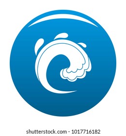 Wave water tsunami icon vector blue circle isolated on white background 