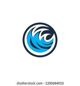 WAVE WATER VECTOR LOGO ICON TEMPLATE