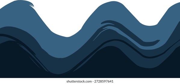 Wave waves blue ocean Curve ilustration element design 