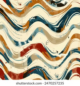 Wave, wavy watercolor seamless pattern. Design element for sale banners, posters, labels, and gift wrapping paper.