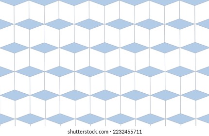 oleada de bloques cuadrados blancos y azul 
fondo de ilustración de forma de diamante, relleno, patrón de repetición de diseño de tejido 