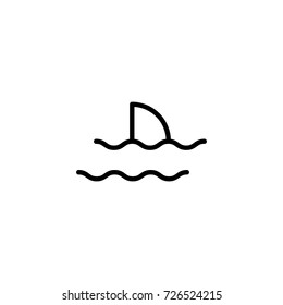 Wave wich shark flat icon. Single high quality outline symbol of summer for web design or mobile app. Thin line signs of swimming for design logo, visit card, etc. Outline logo of diving