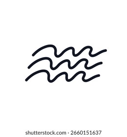 Wave wind doodle logo icon sign Hand drawn