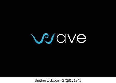 Wave Wordmark Diseño de logotipos para Tecnología, océano e identidad de marca creativa