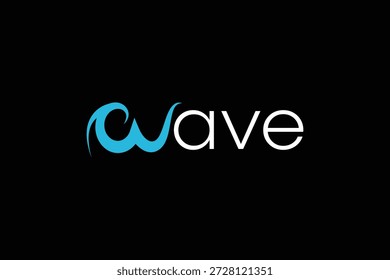 Wave Wordmark Diseño de logotipos para Tecnología, océano e identidad de marca creativa