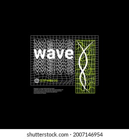 Wave writing design, suitable for screen printing t-shirts, clothes, jackets and others