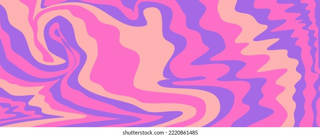 Wave y2k background for retro design. Liquid groovy marble pink background. Purple y2k pattern in modern style pink. Psychedelic retro wave wallpaper