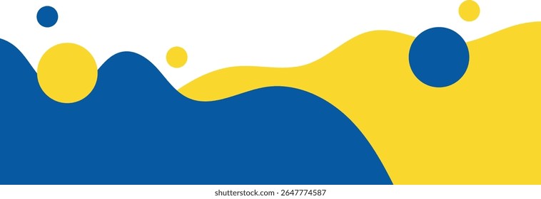 El Vector Wave Yellow Blue es un diseño abstracto vibrante con patrones de ondas amarillas y azules que fluyen, ideal para fondos, Anuncios o proyectos gráficos modernos.