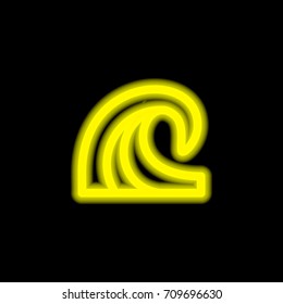 Wave yellow glowing neon ui ux icon. Glowing sign logo vector