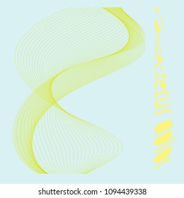 Wave is yellow, no light blue background. Abstraction.