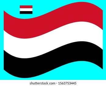 Wave Yemen Flag Vector illustration Eps 10