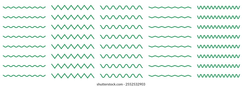 Wave zigzag line simple thin to thick element decor design vector or single ripple curve zig zag wiggly separator pictogram graphic for seal water or ocean symbol, wavy pattern clipart stroke black . 