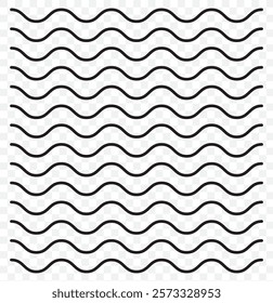 Wave zigzag line simple thin to thick element decor design vector or single ripple curve zig zag wiggly separator pictogram graphic for seal water or ocean symbol, wavy pattern clipart stroke black