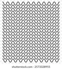 Wave zigzag line simple thin to thick element decor design vector or single ripple curve zig zag wiggly separator pictogram graphic for seal water or ocean symbol, wavy pattern clipart stroke black