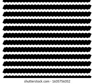 Wave, zigzag lines pattern. Black wavy line on white background. Texture vector - illustration