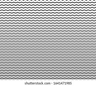 Wave, zigzag lines pattern. Black wavy line on white background. Texture vector - illustration