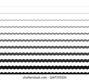 Wave, zigzag lines pattern. Black wavy line on white background. Texture vector - illustration