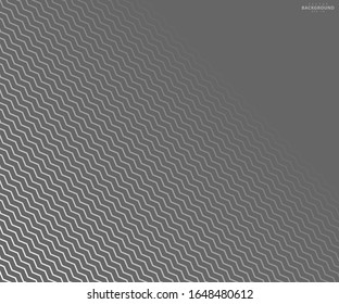 Wave, zigzag lines pattern. Black wavy line on white background. Texture vector - illustration