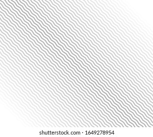 Wave, zigzag lines pattern. Black wavy line on white background. Texture vector - illustration