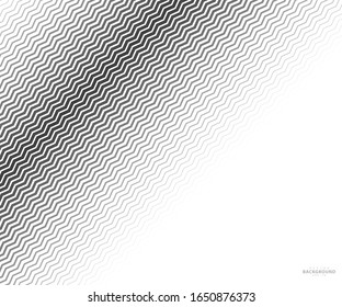 Wave, zigzag lines pattern. Black wavy line on white background. Texture vector - illustration