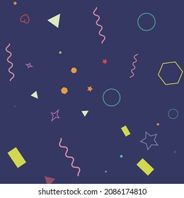 Wave Zigzag Pastel Dark Bright Hearts Purple Hipster Background. Circle Blue Polygonal Oval Pink Simple Geometrical Design. Green Multicolor Colorful Ring Yellow Violet Stars Design Pic.