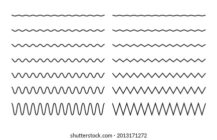 Wave, zigzag, wiggle line stroke for divider, border design. Curve brush stroke. Vector illustration.