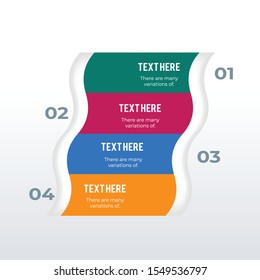 Waved abstract infographic template design. Business concept info graph with 4 options, steps or processes. Vector visualization can be used for workflow layout, diagram, annual report, web