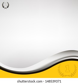 waved  background with laurel wreath. eps10 illustration 