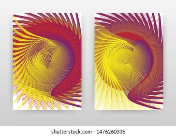 Waved line red yellow abstract geometric design for annual report, brochure, flyer, leaflet, poster. Red yellow wave lines background. Abstract A4 brochure template. Flyer vector illustration.
