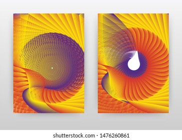 Waved line red yellow abstract geometric design for annual report, brochure, flyer, leaflet, poster. Red yellow wave lines background. Abstract A4 brochure template. Flyer vector illustration.