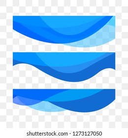 Waved lines for brochure, website, flyer design. Set wavy element, curve. Vector illustration
