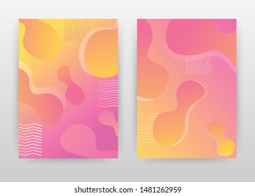 Waved lines on yellow orange design for annual report, brochure, flyer, poster. Colorful background vector illustration for flyer, leaflet, poster. Abstract A4 brochure template.