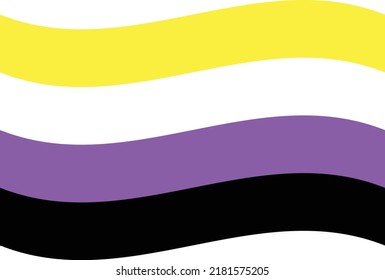 Waved Non Binary Enby Pride Flag