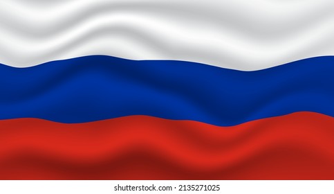 Waved russia flag. Vector realistic illustration of Russia flag. Vector illustration