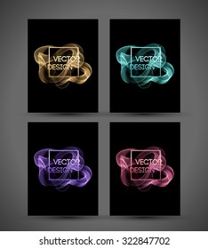 Waved smoke background. Vector illustration. Template banner design