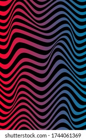 Waved, wavy, curved Irregular parallel lines with coils, distortion results, wave line background