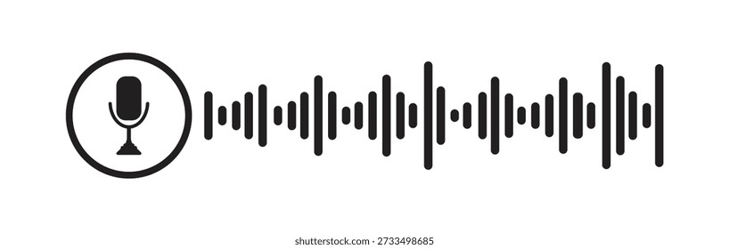 Wellenform-Audiomuster für Podcast. Sprachnachrichtenwellen für Musikabspielgerät