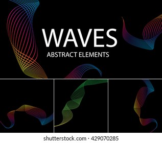 Waveform collection. Vector illustration for club, radio, party, concerts or the audio technology advertising background.