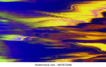 Waveform distortion of the video signal. Digital noise. Glitch texture background. Vector illustration.